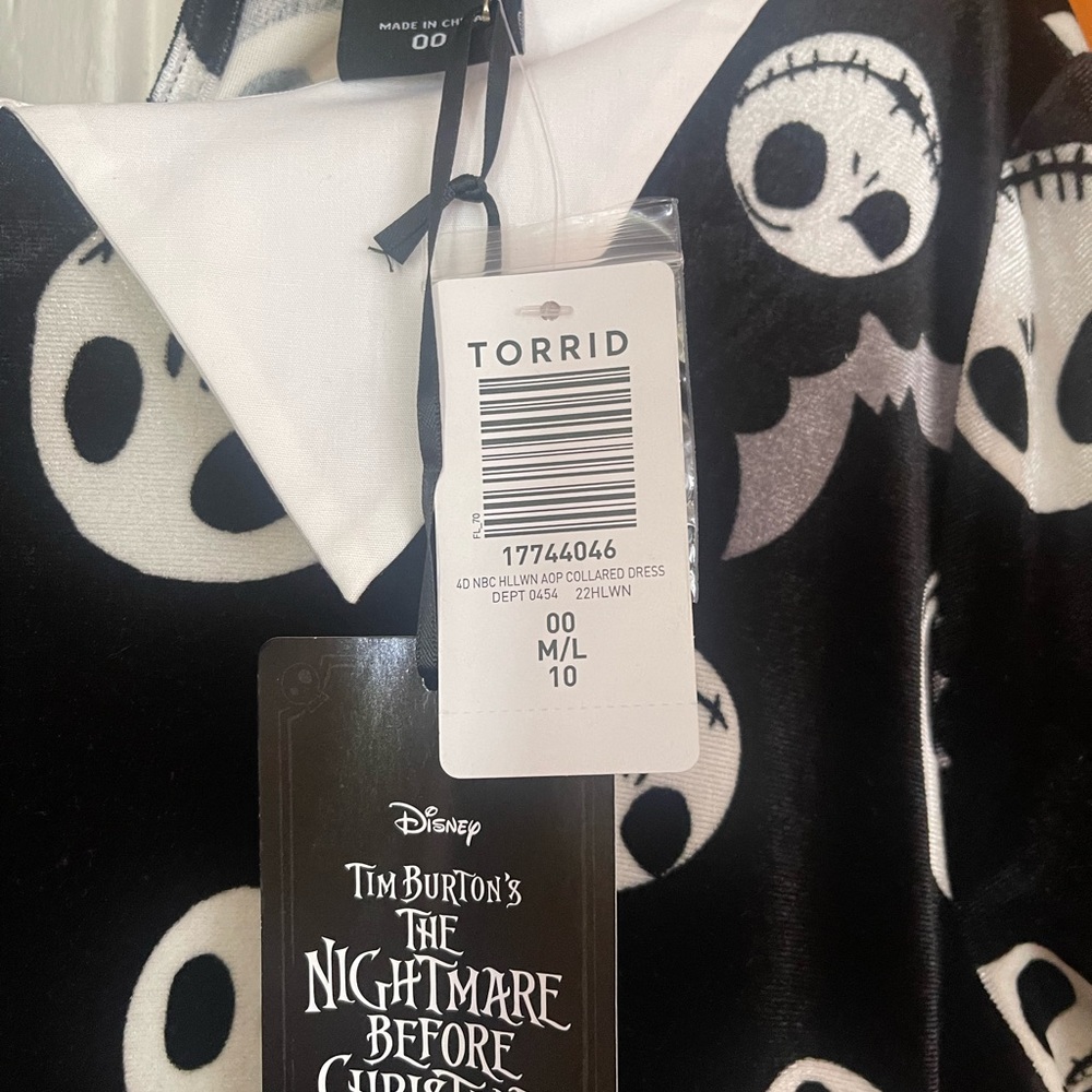 Torrid Jack Skellington velvet dres size 00 NWT Nightmare Before Christmas